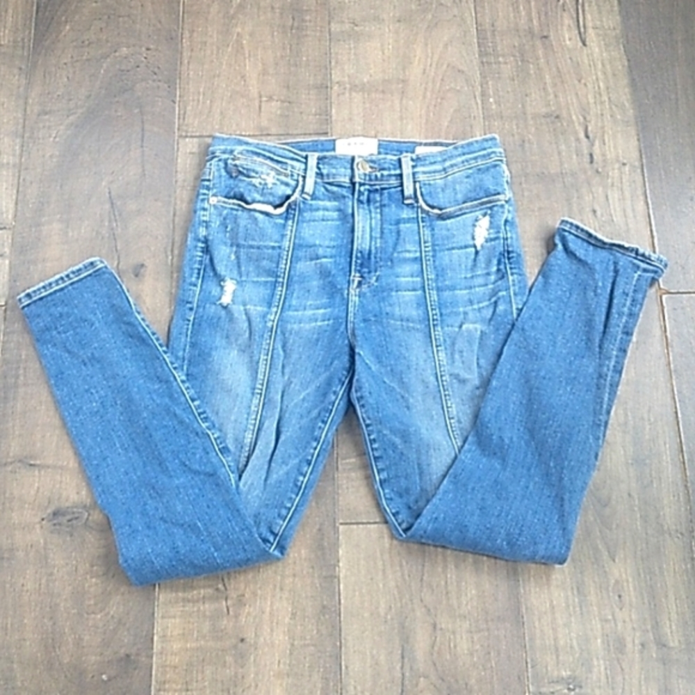 FRAME DENIM LONDON LOS ANGELES LE HIGH SKINNY SLIT LEG JEANS WOMANS 30